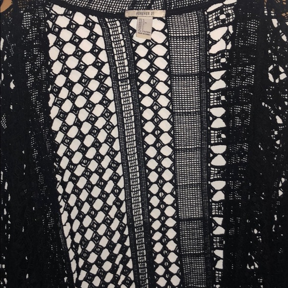 Forever 21 Black Bohemian Crochet Cardigan - Picture 4 of 8